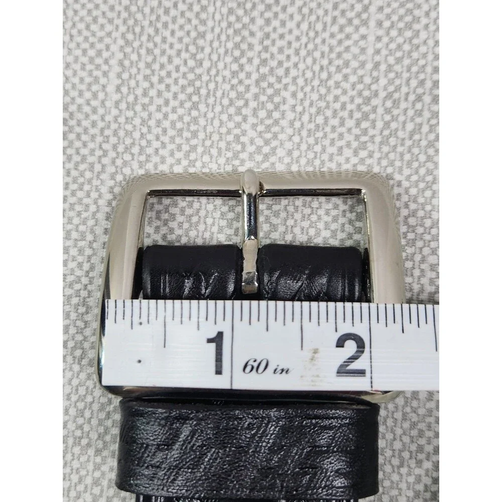 Krasnes Triple K Size 42 Black Leather Belt Brass Buckle Law Enforcement Western
